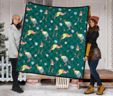 Kangaroo Leaves Pattern Premium Quilt