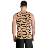 Dachshund floral background Men Tank Top