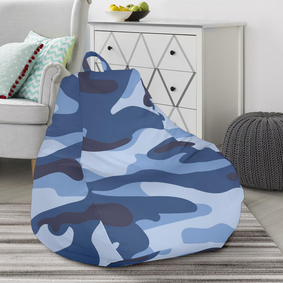 Blue Camo Camouflage Pattern Bean Bag Cover