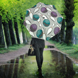 Bowling Ball And Pin Gray Background Umbrella
