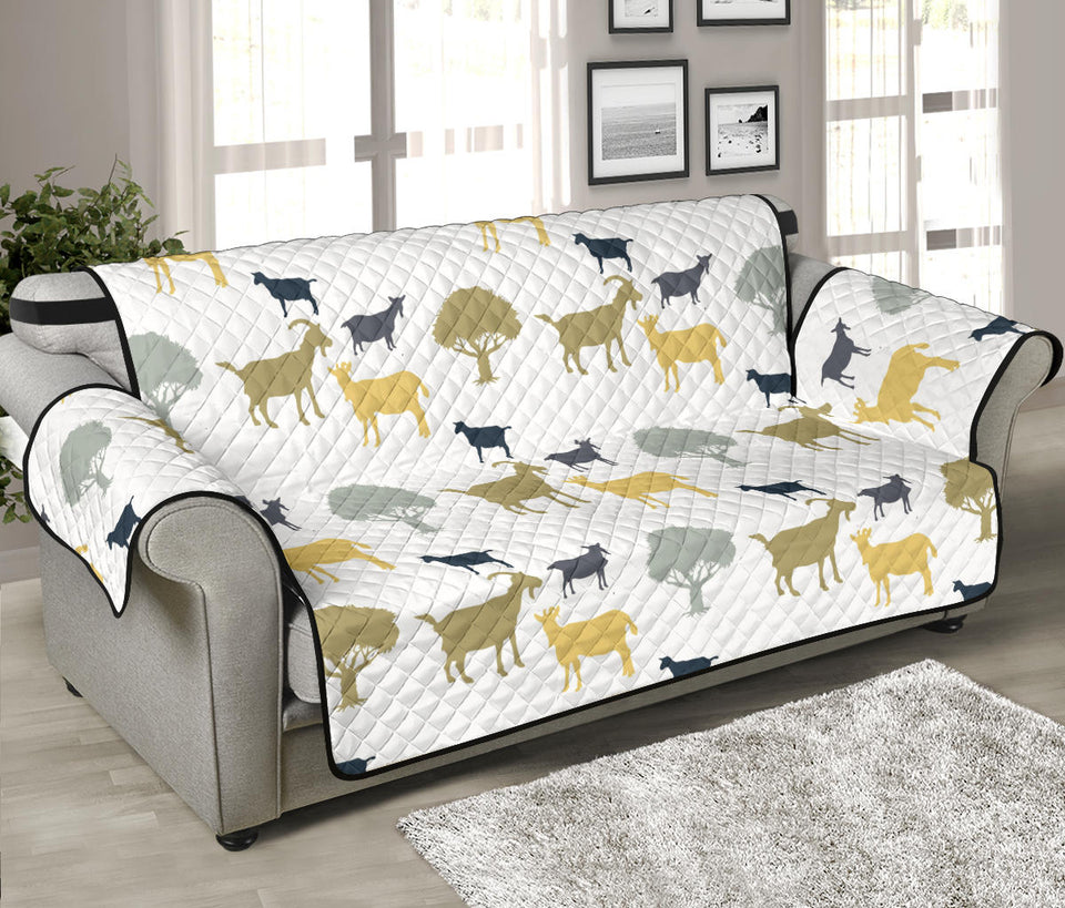 Silhouettes of goat and tree pattern Sofa Cover Protector