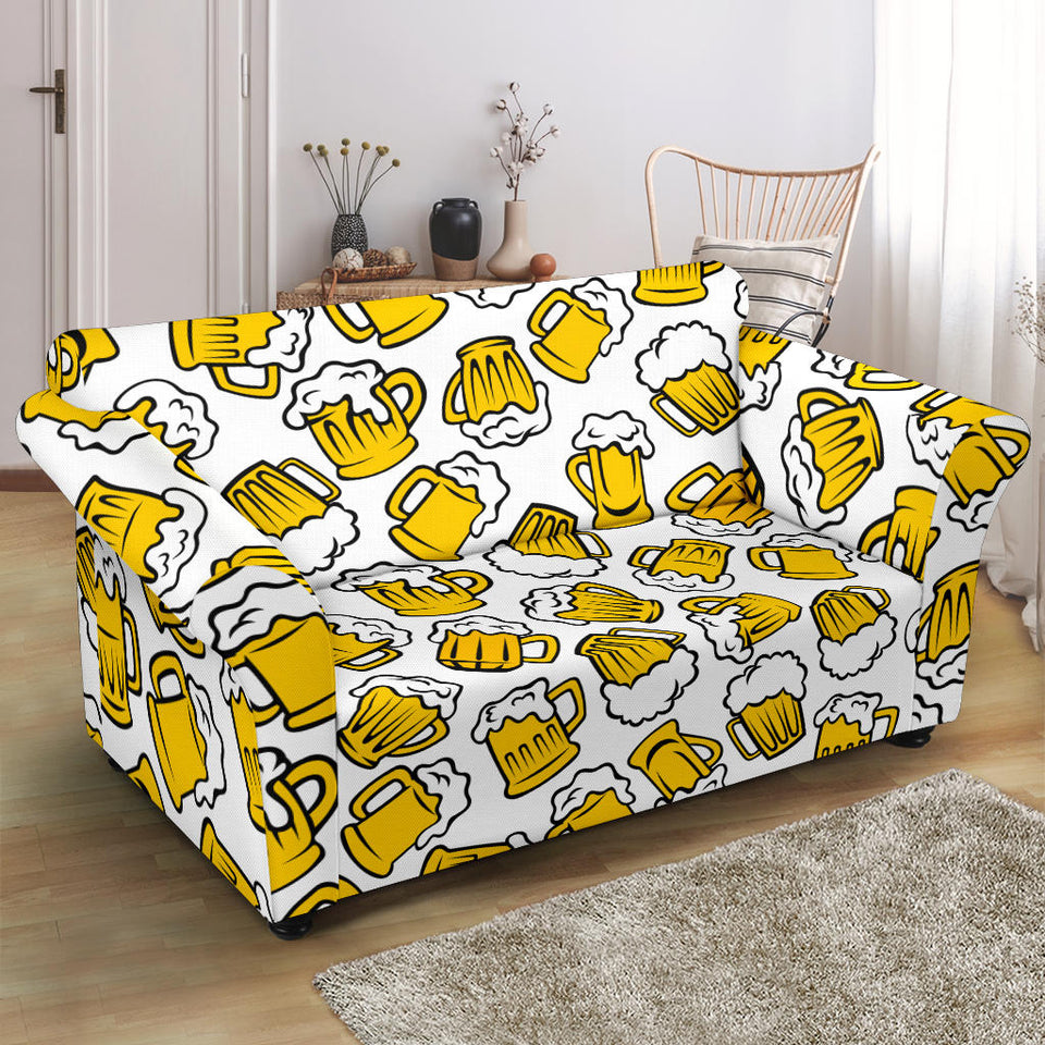 Beer Design Pattern Loveseat Couch Slipcover
