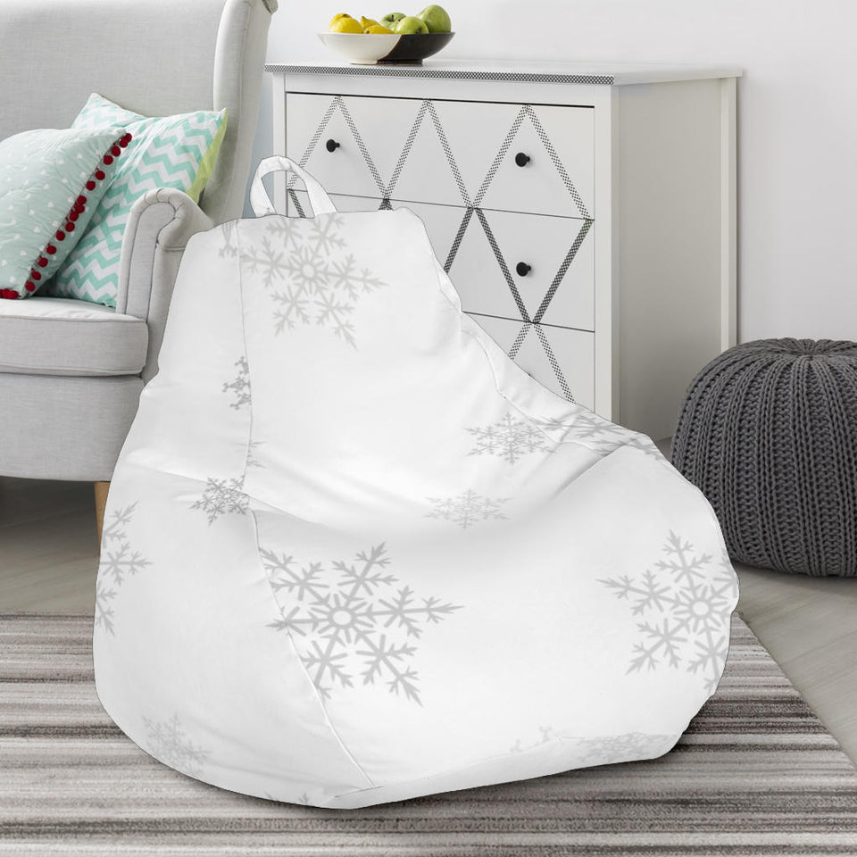 Snowflake Pattern White Background Bean Bag Cover