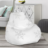 Snowflake Pattern White Background Bean Bag Cover