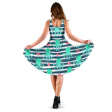 Cute Octopuses Heart Striped Background Sleeveless Midi Dress