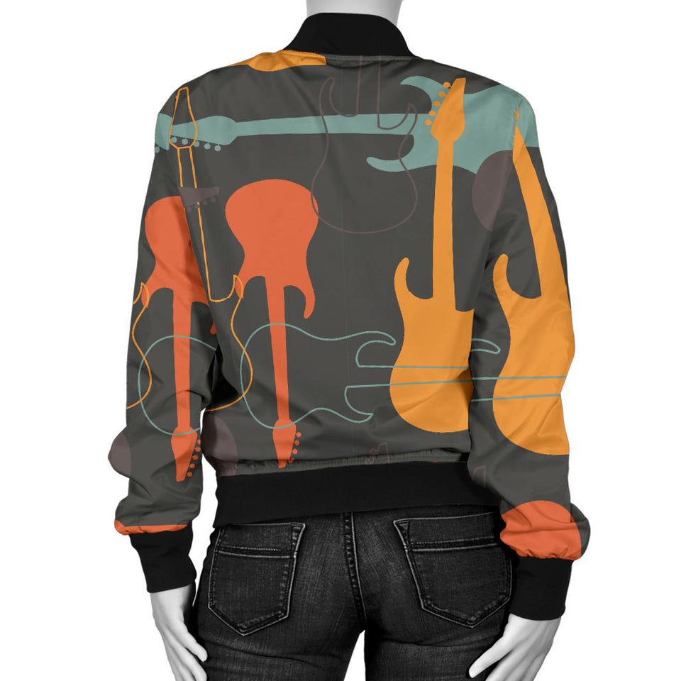 Electric Guitars Pattern Women'S Bomber Jacket