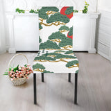 Bonsai Red Sun Japanese Pattern Dining Chair Slipcover