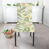 Hand Drawn Sea Turtle Fish Pattern Dining Chair Slipcover