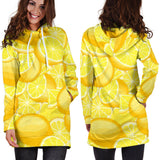 Lemon Pattern Women'S Hoodie Dress