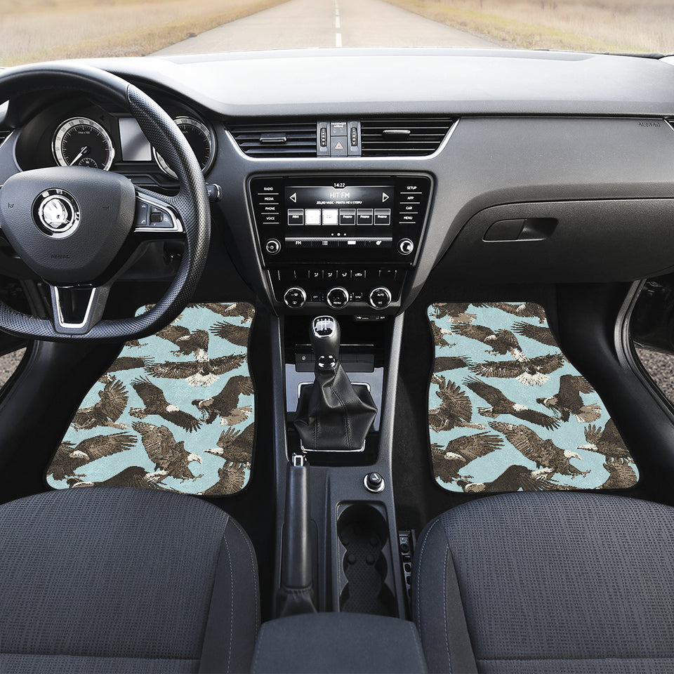 Eagle Pattern Print Design 01 Front and Back Car Mats