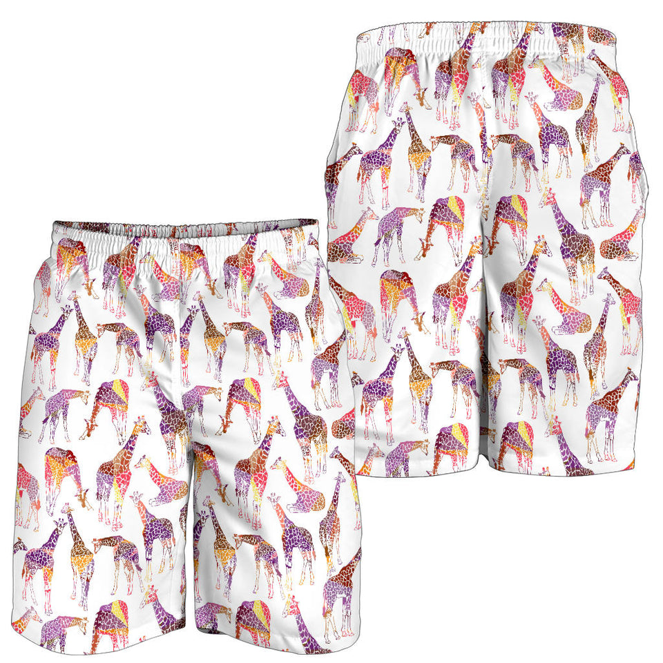 Giraffe Pattern Print Design 02 Men Shorts