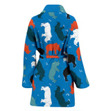 Colorful Rhino Pattern Women'S Bathrobe