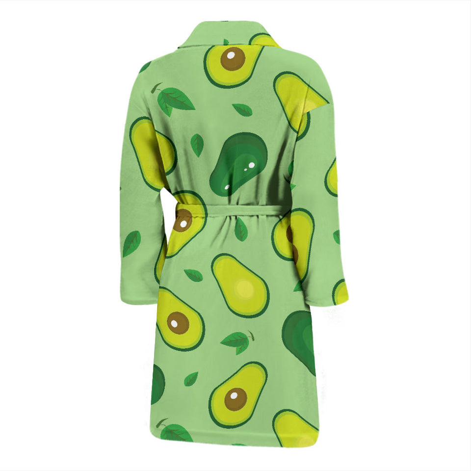 Avocado Pattern Green Background Men'S Bathrobe