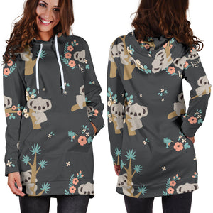 Cute Koala Pattern Women'S Hoodie Dress