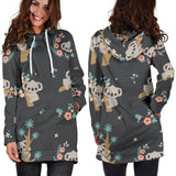 Cute Koala Pattern Women'S Hoodie Dress