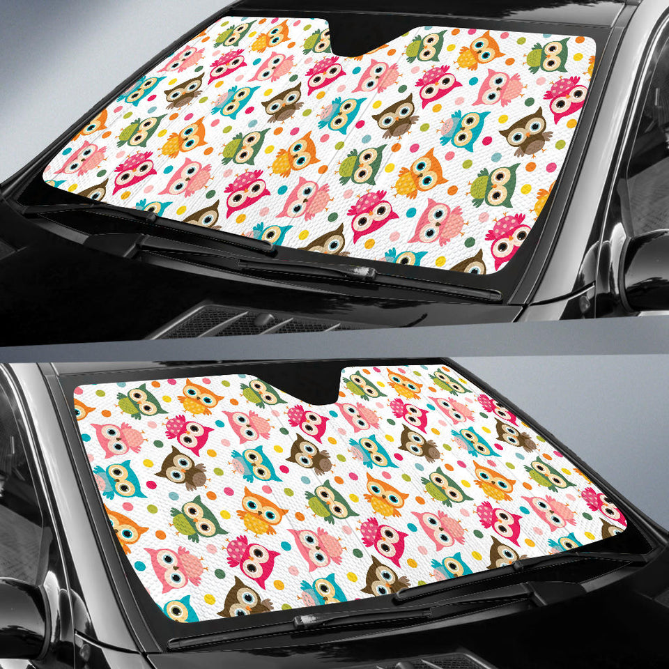 Color Cute Owl Pattern Car Sun Shade