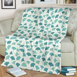 Green Ginkgo Leaves Pattern Premium Blanket