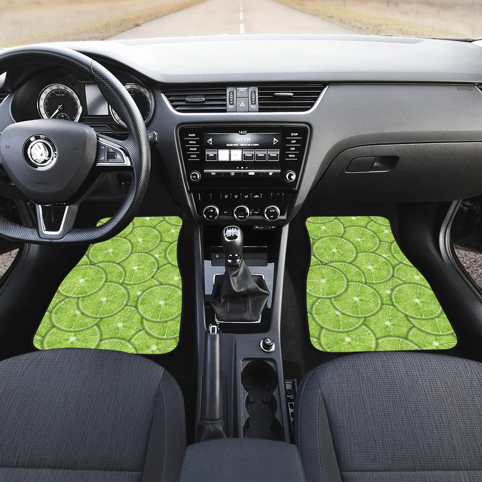 Slices Of Lime Pattern Front And Back Car Mats
