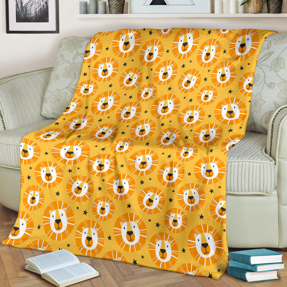 Lion Pattern Print Design 03 Premium Blanket