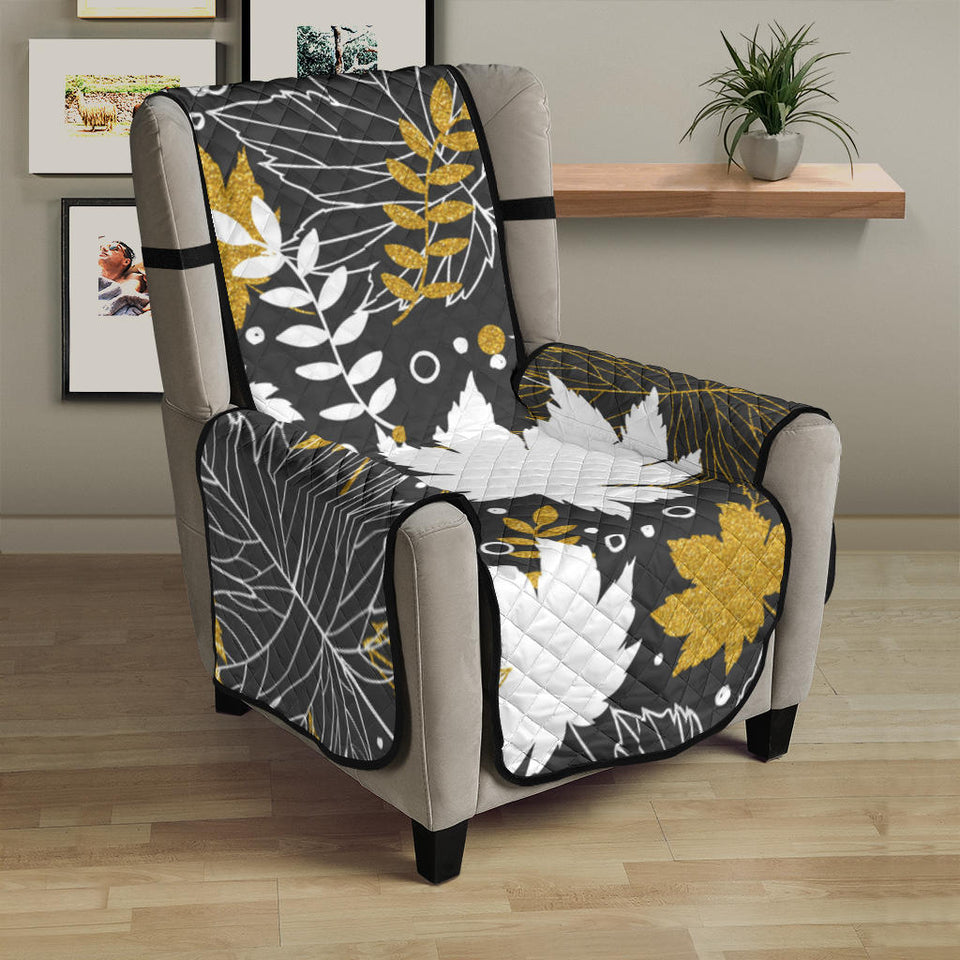Beautiful gold autumn maple leaf pattern Chair Cover Protector