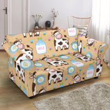 Cow Bottle Of Milk Pattern Loveseat Couch Slipcover