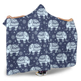 Elephant Tribal Design Pattern Hooded Blanket
