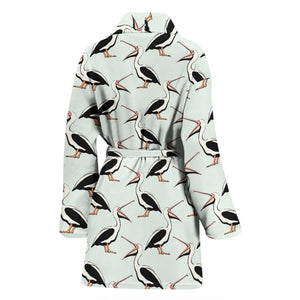 Pelican Pattern Print Design 02 Women's Bathrobe