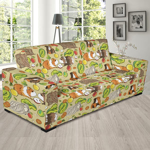 Guinea Pig Pattern Print Design 04 Sofa Slipcover