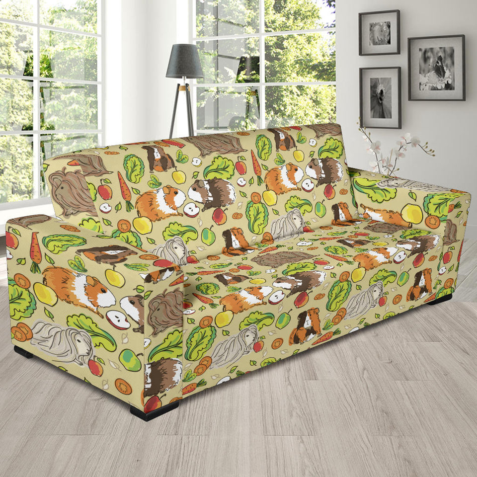 Guinea Pig Pattern Print Design 04 Sofa Slipcover