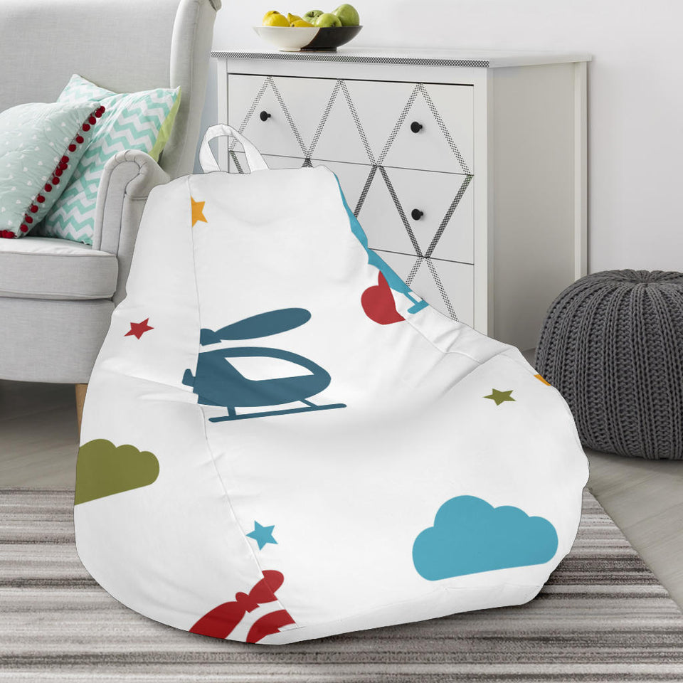 Colorful Helicopter Pattern Bean Bag Cover