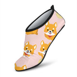 Cute Shiba Inu Dog Pattern  Aqua Shoes