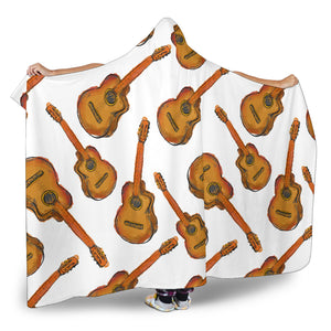 Paint Guitar Pattern Hooded Blanket