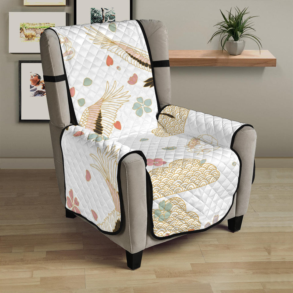 Beautiful Japanese cranes pattern Chair Cover Protector