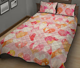 Hand drawn heart design pattern Quilt Bed Set