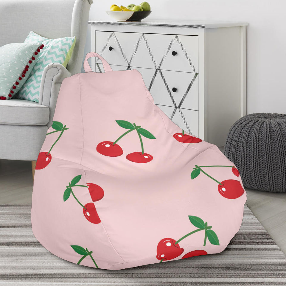 Cherry Pattern Pink Background Bean Bag Cover