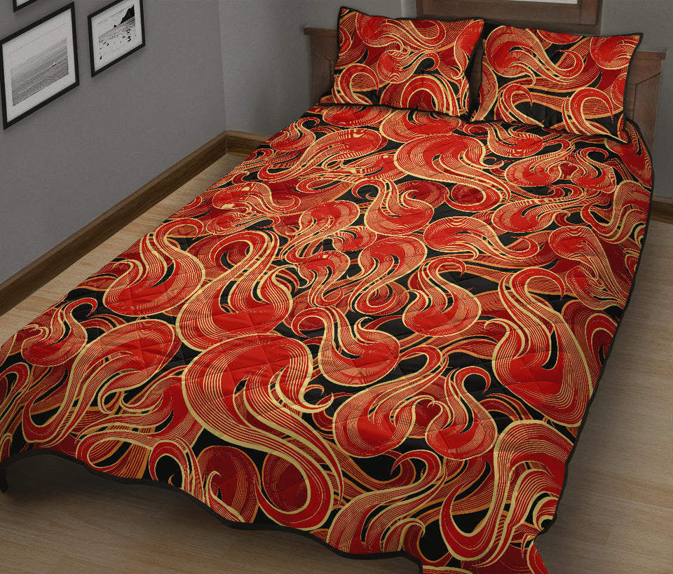 Fire flame pattern Quilt Bed Set