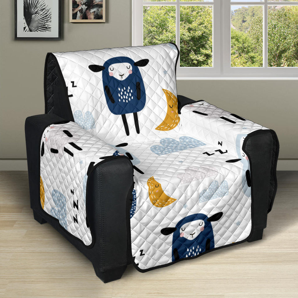 Cute sleeping sheep moon cloud pattern Recliner Cover Protector