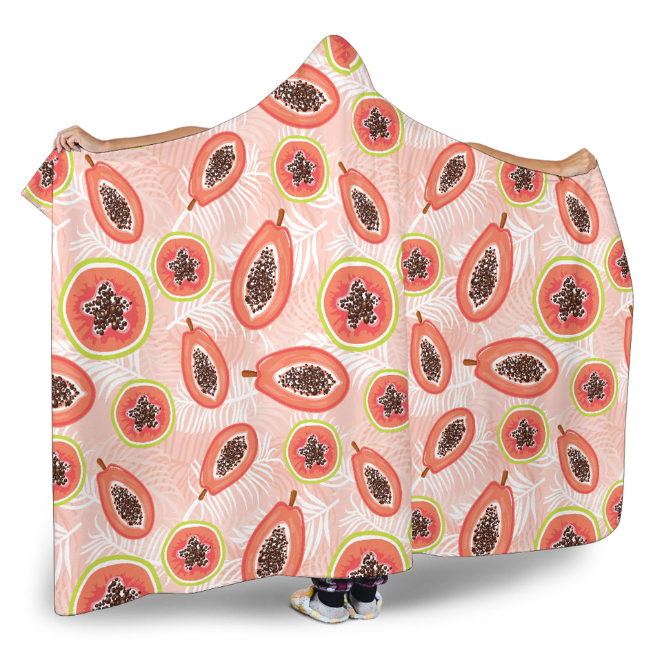 Papaya Leaves Pattern Hooded Blanket