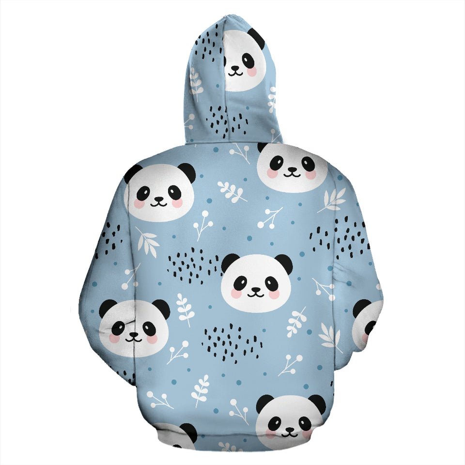 Cute Panda Pattern Zip Up Hoodie