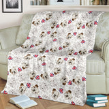 English Bulldog Pattern Print Design 01 Premium Blanket