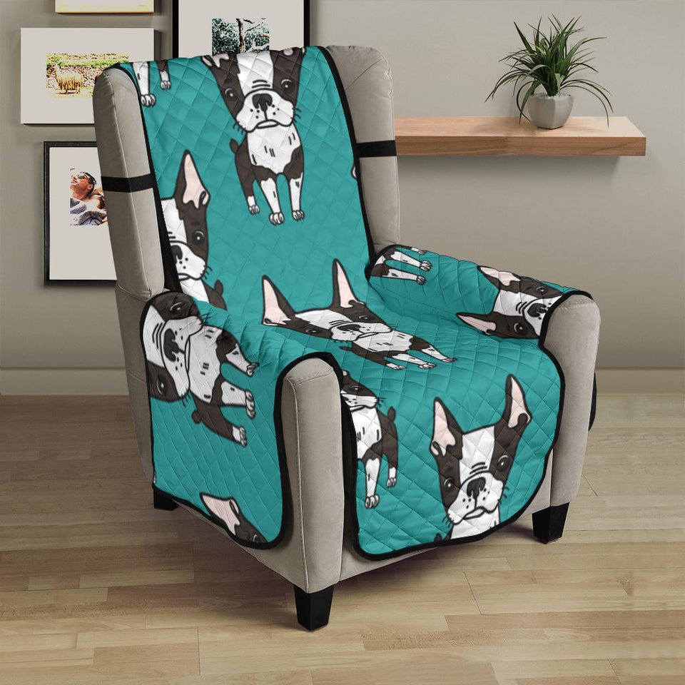 Hand drawn boston terrier dog pattern Chair Cover Protector