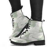 Ginkgo Leaves Pattern Leather Boots