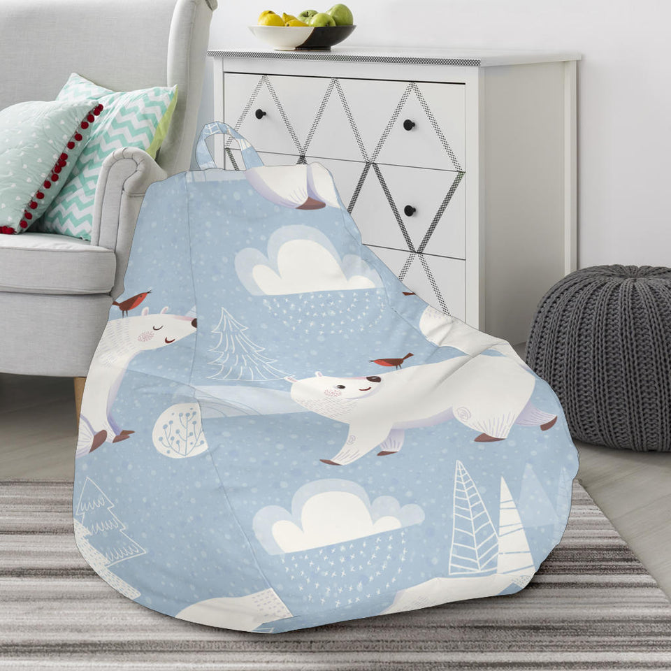 Cute Polar Bears Christmas Decoration Pattern Bean Bag Cover