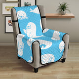 Cute white sea lion seals pattern Chair Cover Protector