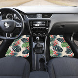 Heliconia Flowers, Palm And Monstera Leaves Front And Back Car Mats