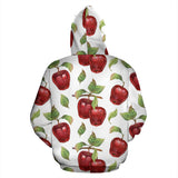 Red Apples Pattern Zip Up Hoodie