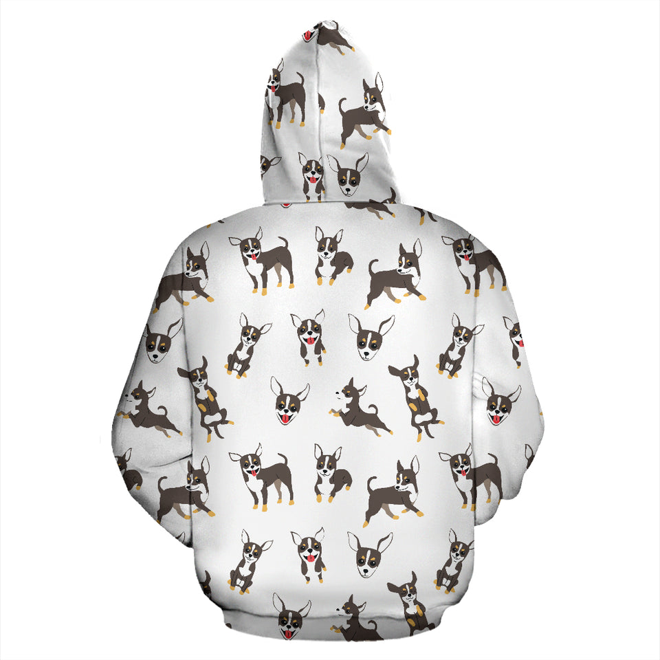 Chihuahua Dog Pattern Zip Up Hoodie