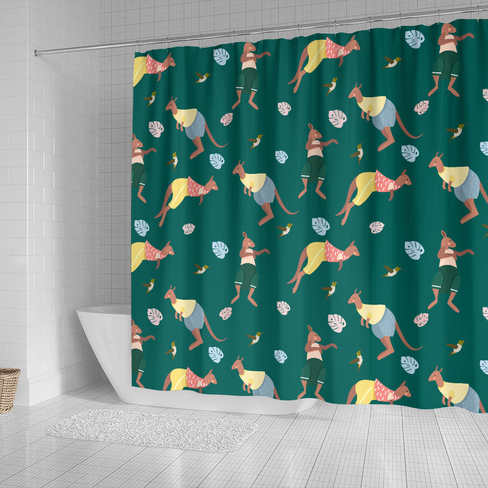 Kangaroo Leaves Pattern Shower Curtain Fulfilled In US
