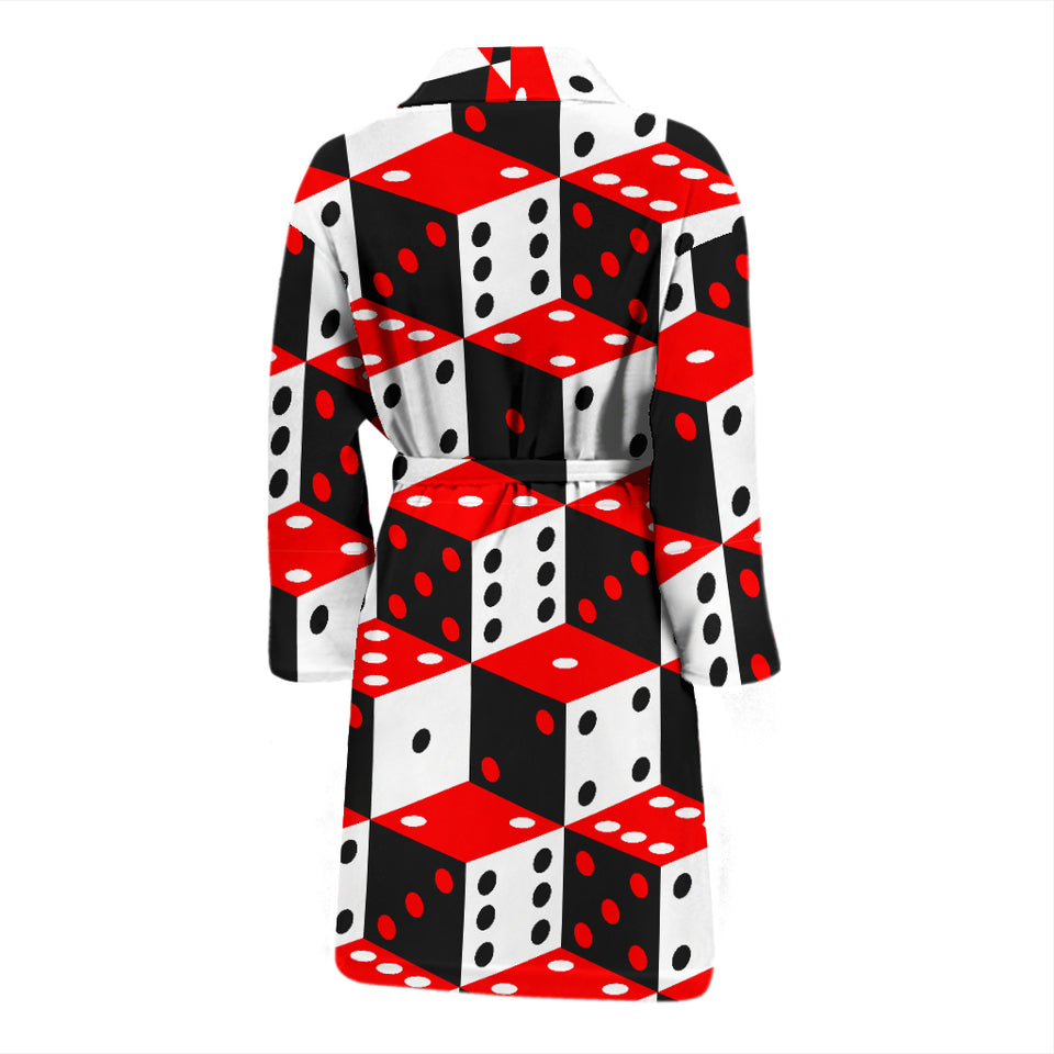 Dice Pattern Print Design 02 Men's Bathrobe