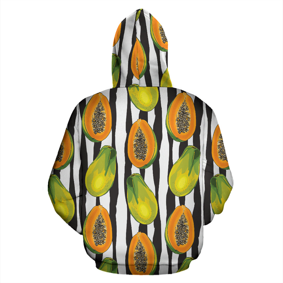 Papaya Design Pattern Zip Up Hoodie
